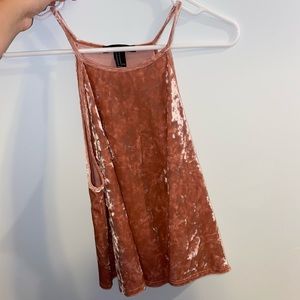 Crushed velvet pink halter top